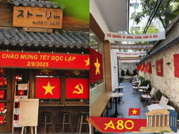 Những quán cafe rực rỡ cờ hoa dịp Quốc khánh 2/9: Lưu lại ngay để tranh thủ check-in trước khi đông nghịt khách!