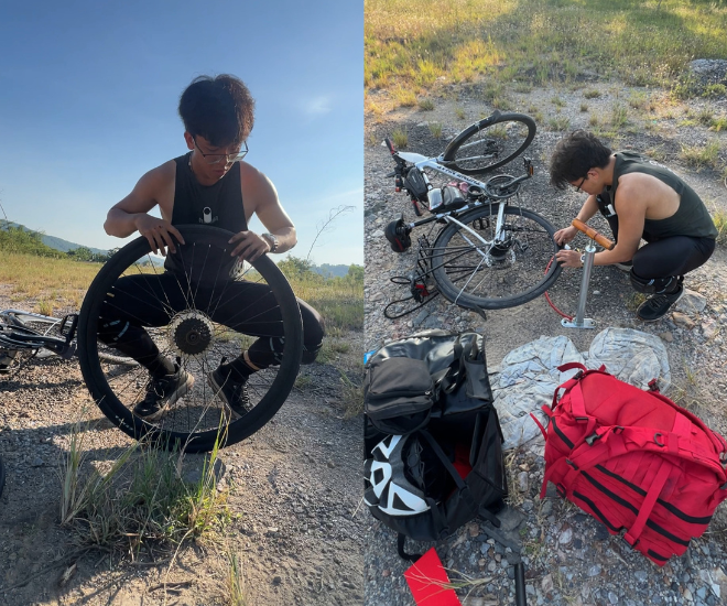 Trong chuyến hành trình này, anh Vinh còn học được nhiều bài học từ cách để giữ sức khoẻ tốt cho đến kỹ năng sống, kỹ năng sửa xe.