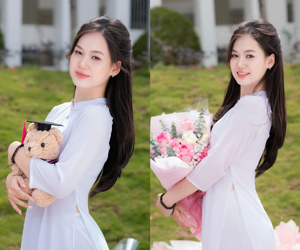 Trong các thủ khoa đạt điểm tuyệt đối 30/30, Nguyễn Lê Hiền Mai - lớp chuyên Hóa, Trường THPT chuyên Hùng Vương gây sốt mạng xã hội bởi thành tích học tập đáng mơ ước, sở hữu gương mặt xinh đẹp. Nữ sinh từng tham gia hoạt động thiện nguyện nên được mọi người không khỏi trầm trồ, ngưỡng mộ.
