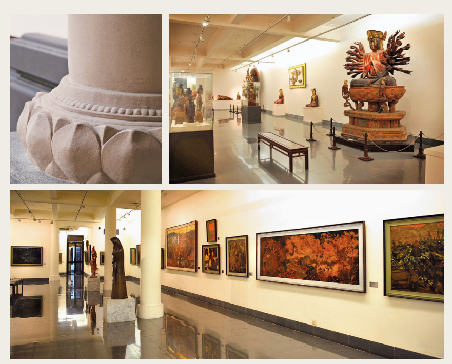 Bảo tàng còn có một không gian riêng dành cho mỹ thuật hiện đại, nơi trưng bày nhiều sáng tác mới của nghệ sĩ đương đại, phản ánh hơi thở xã hội và góc nhìn sáng tạo đa dạng.