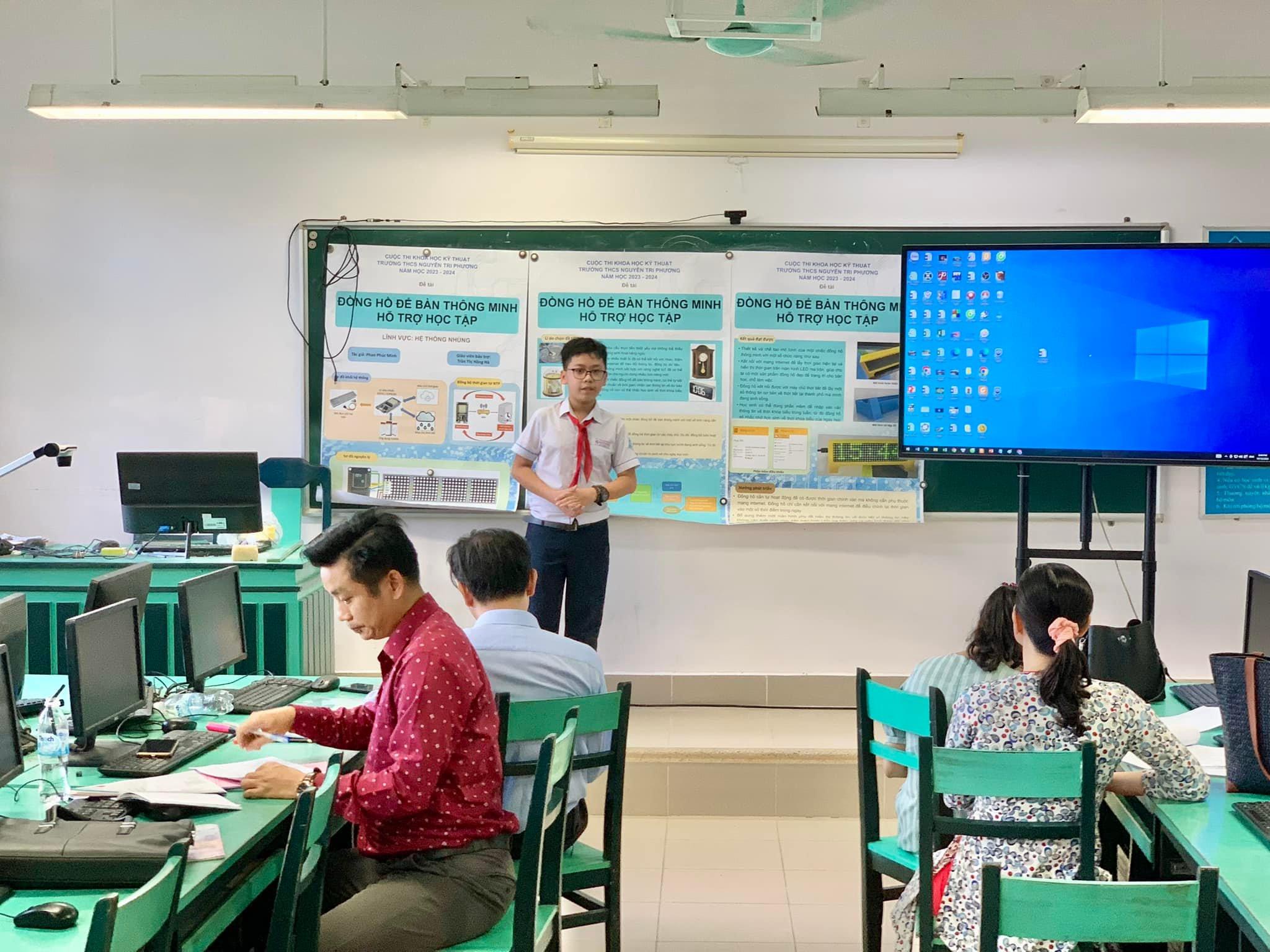 Học sinh trường tích cực tham gia sáng tạo, nghiên cứu khoa học cấp THCS.