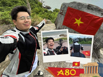 Nam thanh niên ở TP.HCM chạy xe xuyên Việt đi xem diễu binh, diễu hành A80, vượt thử thách tiến về Hà Nội