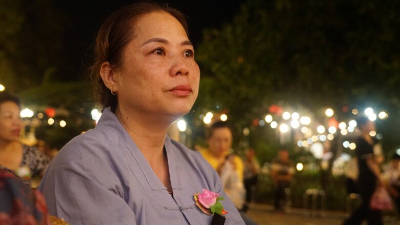 Rất nhiều người xúc động khi được nghe thuyết giảng về đạo hiếu làm con trong ngày lễ Vu lan.