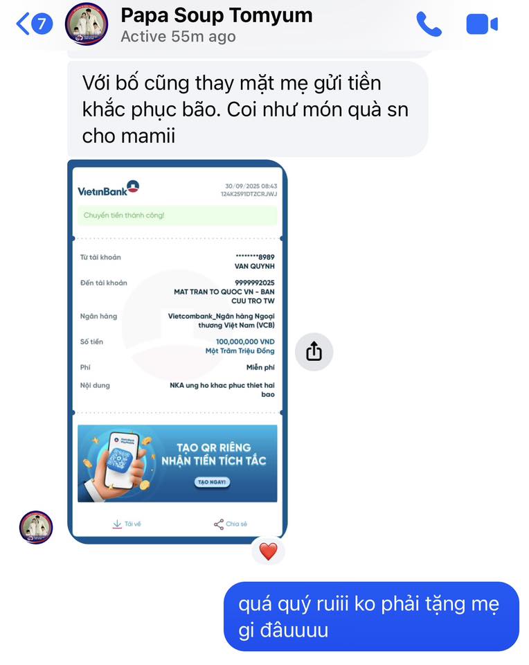 Đoạn tin nhắn giữa Văn Quỳnh và ca nương Kiều Anh.