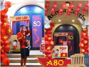 Nhà đẹp - Ngôi nhà phủ kín cờ đỏ trên phố hot nhất Hà Nội dịp A80, hóa ra là của vợ chồng cầu thủ nổi tiếng Việt Nam