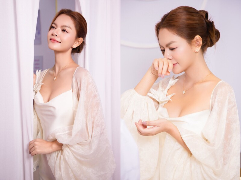 Mới đây, Phạm Quỳnh Anh nhận được nhiều quan tâm khi tham dự một sự kiện. Cô khoe khéo vóc dáng với vòng 1 căng tràn qua bộ váy lụa ôm sát đường cong cơ thể. 