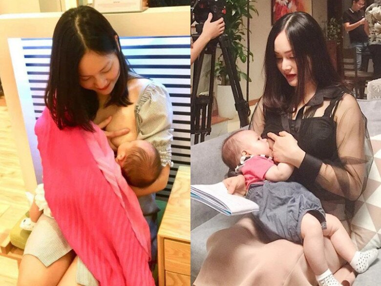 Lan Phương từng gây sốt với khoảnh khắc cho con gái đầu lòng ti sữa tại phim trường.