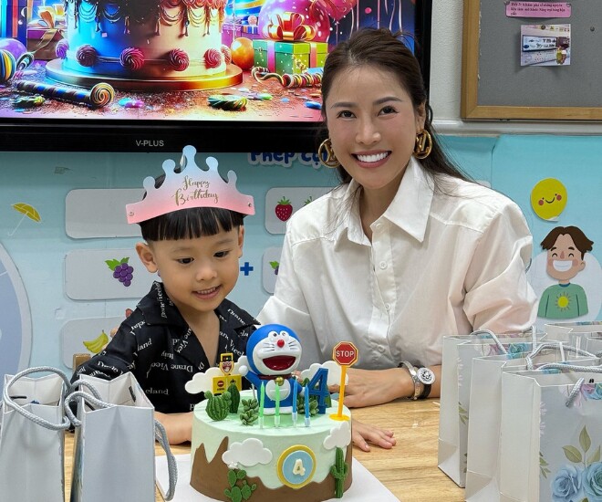 Quế Vân mừng sinh nhật con trai út tròn 4 tuổi.