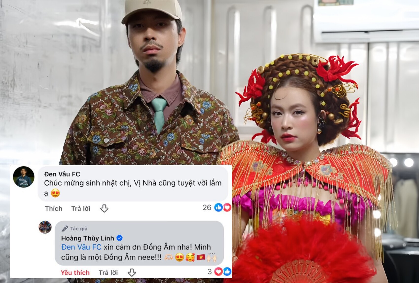Hoàng Thùy Linh và FC của Đen Vâu có màn tương tác thân thiết trên trang cá nhân.