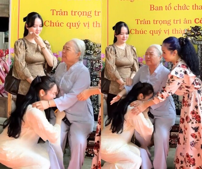 Xúc động cảnh nhật kim anh bật khóc ôm chân mẹ trong dịp vu lan nuôi được 2 con đều nhờ công đấng sinh thành - 2