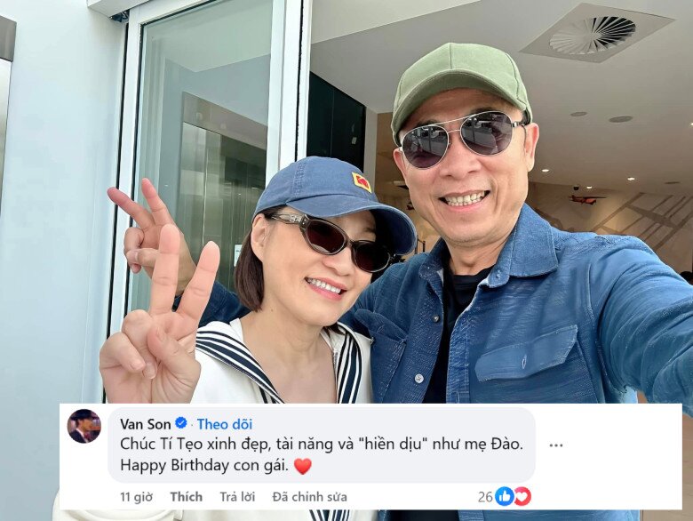 Vân Sơn gửi lời chúc mừng sinh nhật con gái của Hồng Đào.
