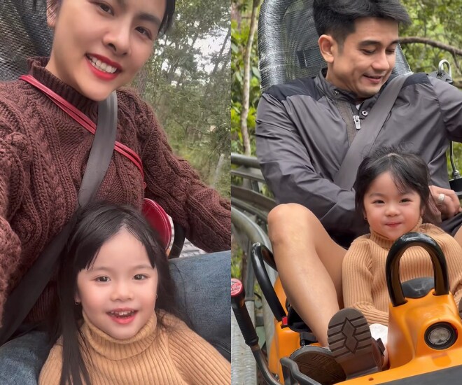 Nữ diễn viên và ông xã chia nhau xoay ca chăm từng bé.