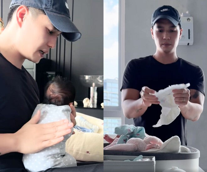 Chồng trẻ của Ngô Thanh Vân đầu bù tóc rối sau khi đón tiểu công chúa, chăm con vẫn bận kiếm tiền mua tã 1 Huy Trần bận rộn sau khi con gái chào đời.