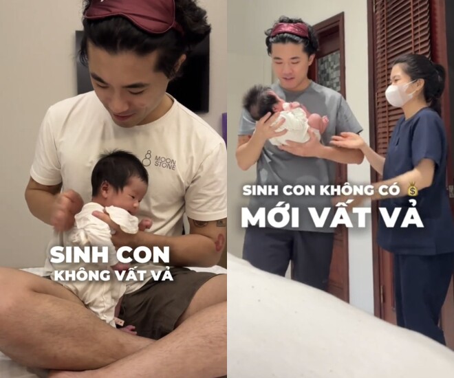 Ông xã Bảo Linh chia sẻ về quan điểm: Sinh con không có tiền mới vất vả.