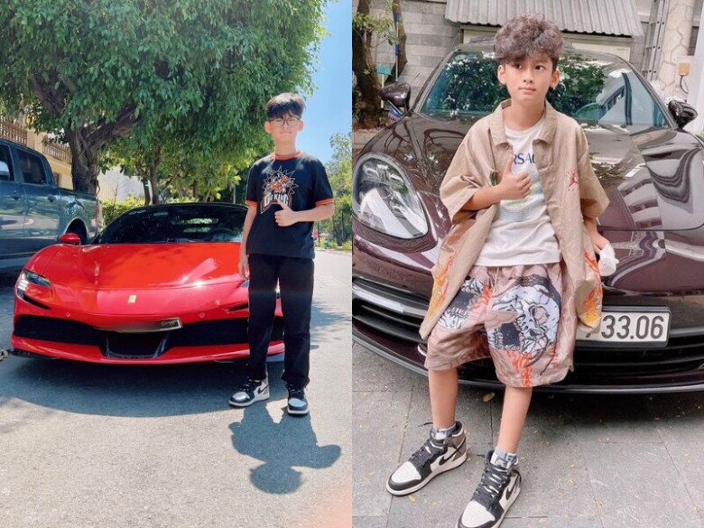 2 con trai nhà Đức Huy đều yêu thích siêu xe, được bố đầu tư chuẩn rich kid.