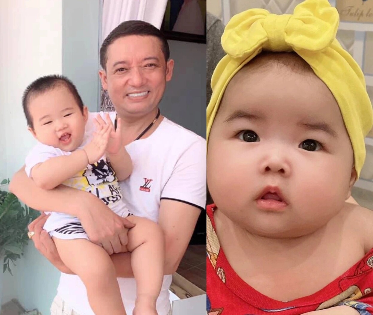 Nam nghệ sĩ ít khi chia sẻ hình ảnh các con. Lần hiếm hoi, anh khoe khoảnh khắc bế bồng bé thứ 4.