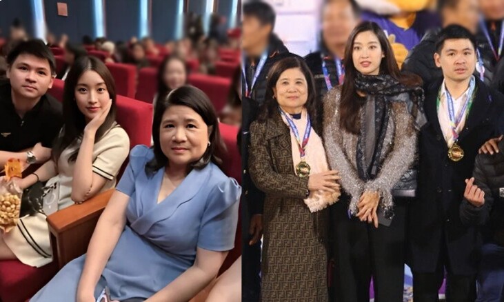 Phu nhân Bầu Hiển đồng hành cùng các con trong nhiều hoạt động.
