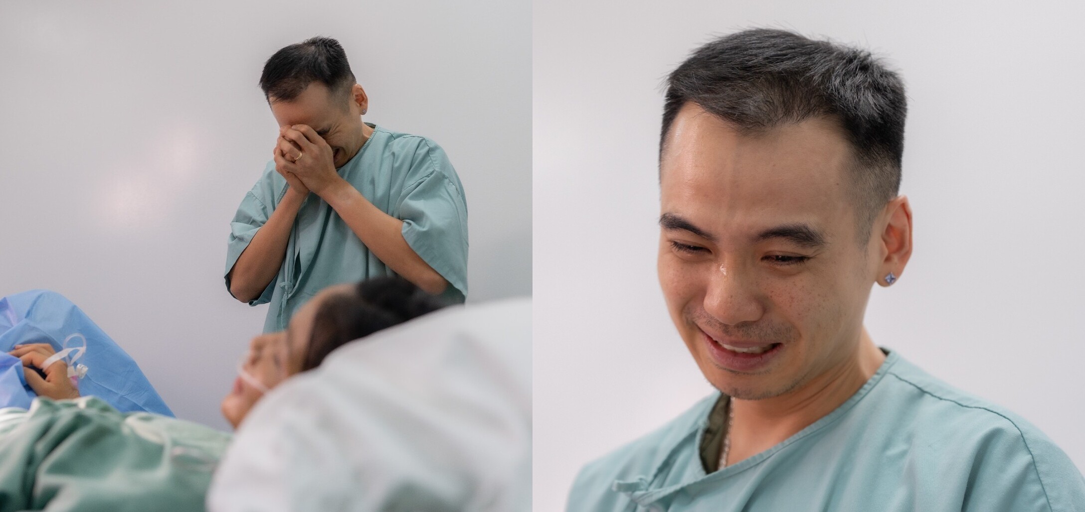 Ông xã nàng hậu lo lắng cho vợ đến mức bật khóc.