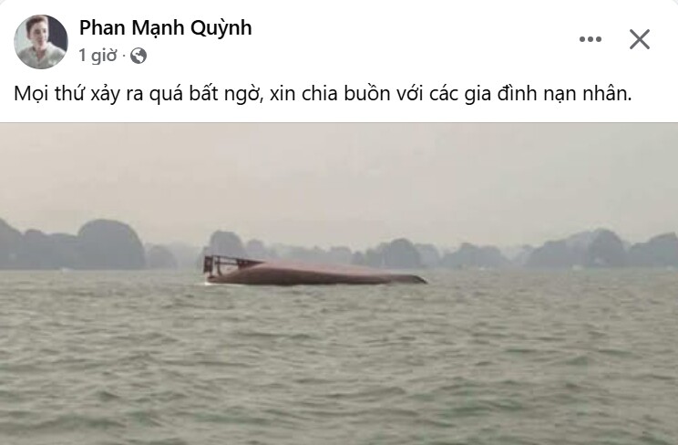 Ca sĩ Phan Mạnh Quỳnh gửi lời chia buồn: Mọi thứ xảy ra quá bất ngờ, xin chia buồn với các gia đình nạn nhân.