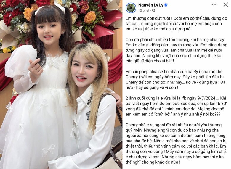 Chị Ly Ly - mẹ ruột Cherry An Nhiên lên tiếng tố chồng cũ đối xử không tốt với con gái.