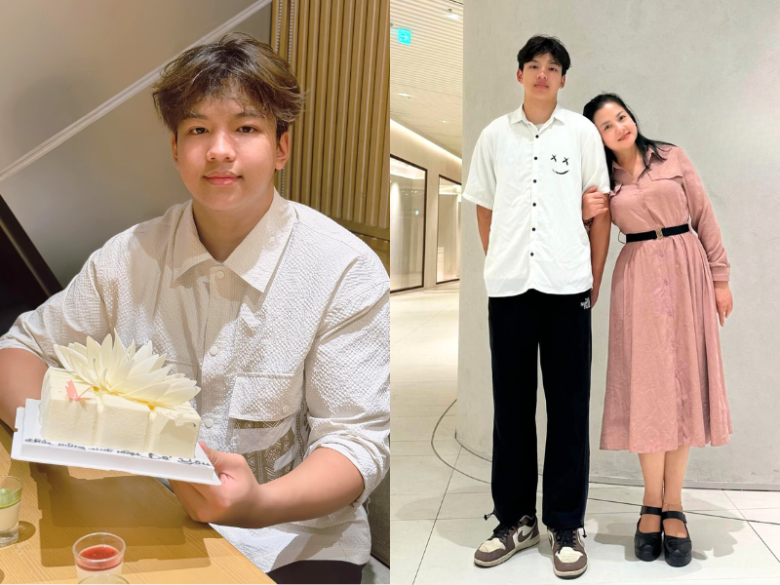 NSND Thu Quế bị con trai vượt mặt về chiều cao.