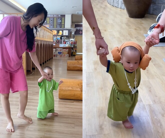 Con trai Phương Oanh học hỏi mọi thứ nhanh hơn em gái song sinh.