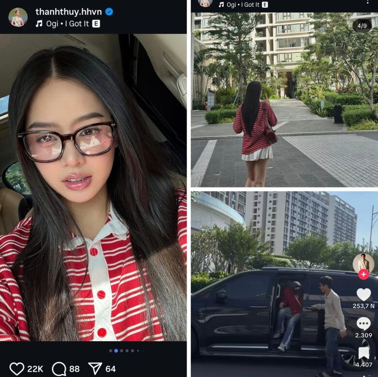 Thanh Thủy từng đăng tải khoảnh khắc đi dạo tại khu nhà riêng của Trịnh Thăng Bình.