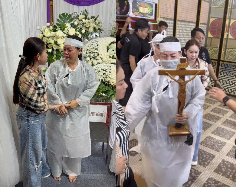 Vợ Bắc Hải khóc nghẹn ở đám tang.