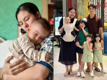 Chồng đại gia của Vân Trang ra rìa từ ngày vợ sinh con thứ 4, mẹ bỉm xoay ca chăm từng bé lòng thấy buồn