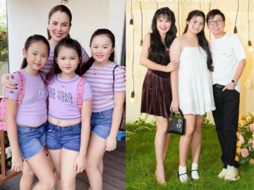 Phương Lê có 3 ái nữ cực xinh trước khi sinh con cho NSƯT Vũ Luân, bố dượng tự hào khoe con riêng của vợ