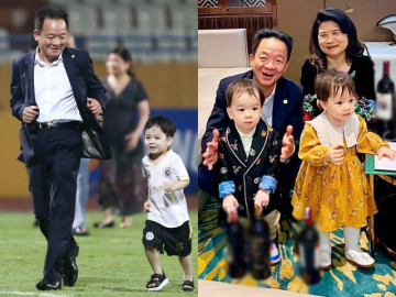 2 cháu nội Bầu Hiển chính thức vào lớp 1: Được bố đầu tư chuẩn rich kid, lớn lên trong biệt thự trăm tỷ đồng