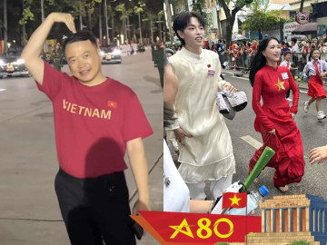 Sao Việt trong ngày Tổng duyệt A80: Shark Bình đu concert quốc gia cùng Phương Oanh, Hòa Minzy tháo giày 20cm để diễu hành