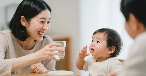 Lời nói của bố mẹ chính là từ vựng cho trẻ học tập.