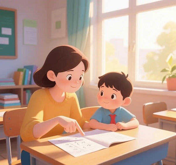 Bố mẹ nên ngồi lại với trẻ và phân tích bài kiểm tra thật kỹ.