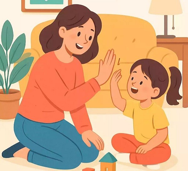 Sự đồng hành của mẹ mang lại cảm giác an toàn, thể hiện sự ổn định về cảm xúc.