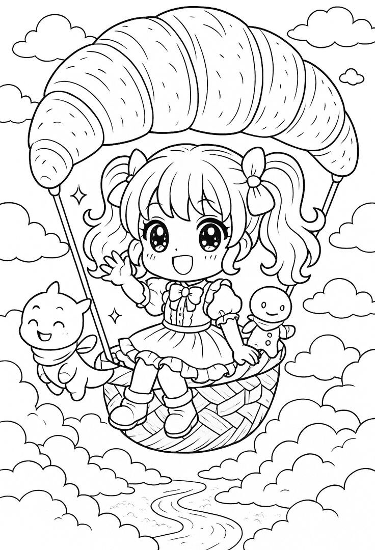 Tranh tô màu búp bê xinh đẹp và các món đồ chơi yêu thích cho bé gái - 12