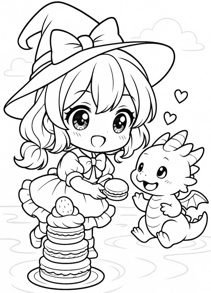 Tranh tô màu búp bê xinh đẹp và các món đồ chơi yêu thích cho bé gái - 15