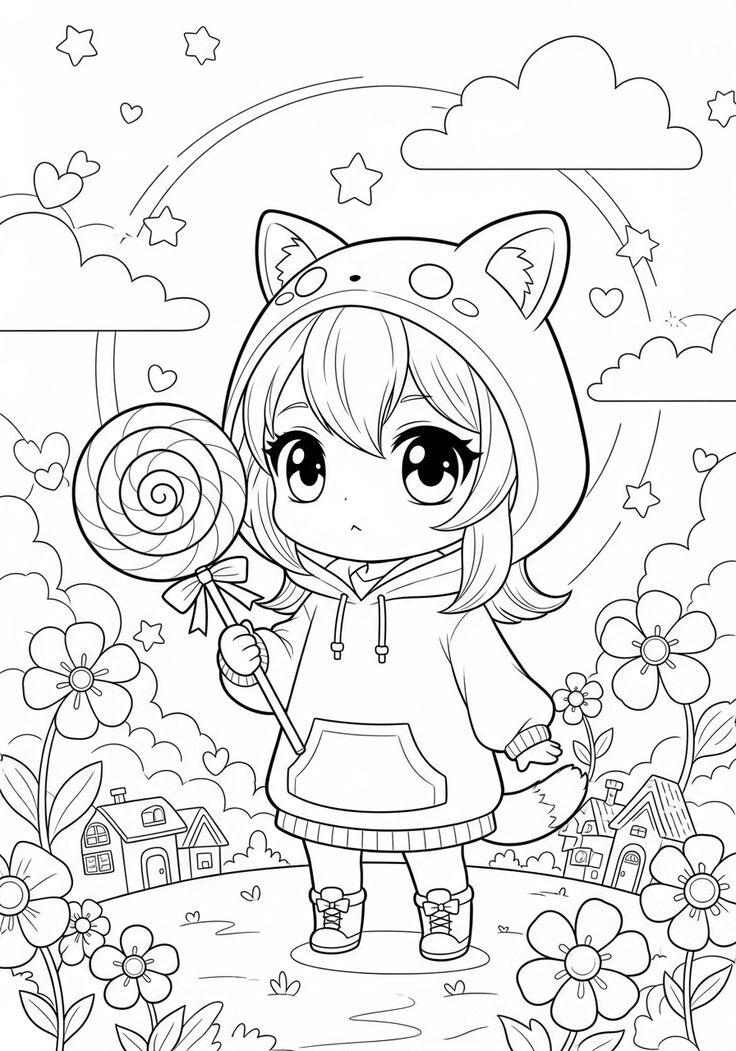 Tranh tô màu búp bê xinh đẹp và các món đồ chơi yêu thích cho bé gái - 18