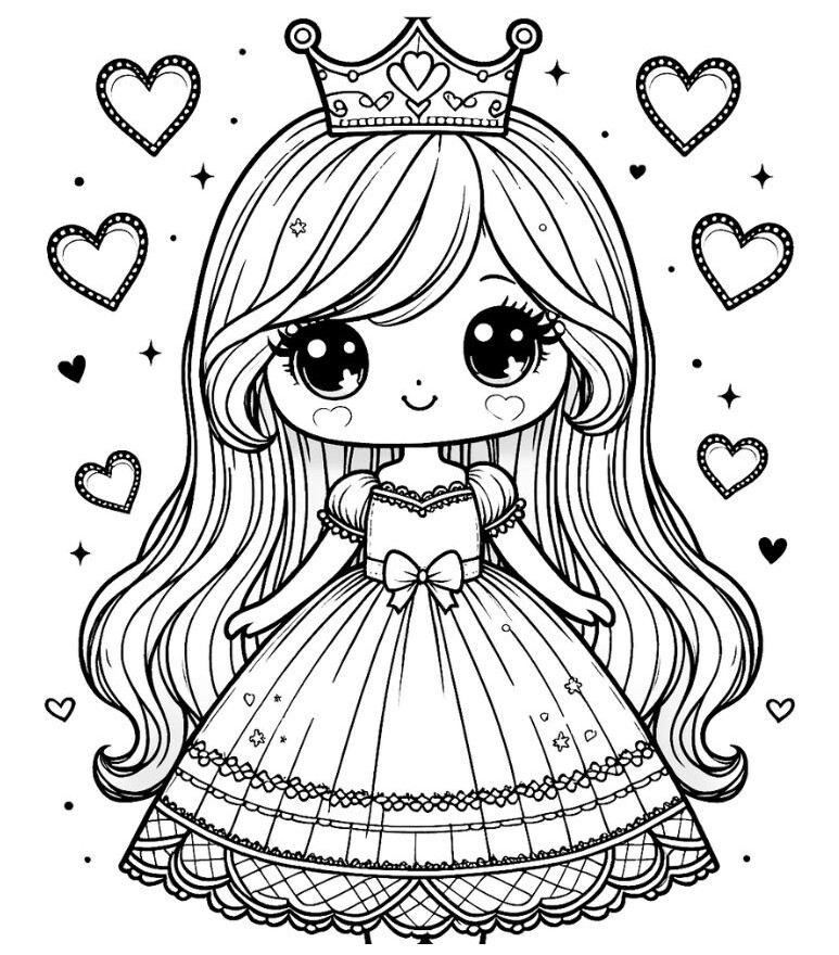 Tranh tô màu búp bê xinh đẹp và các món đồ chơi yêu thích cho bé gái - 2