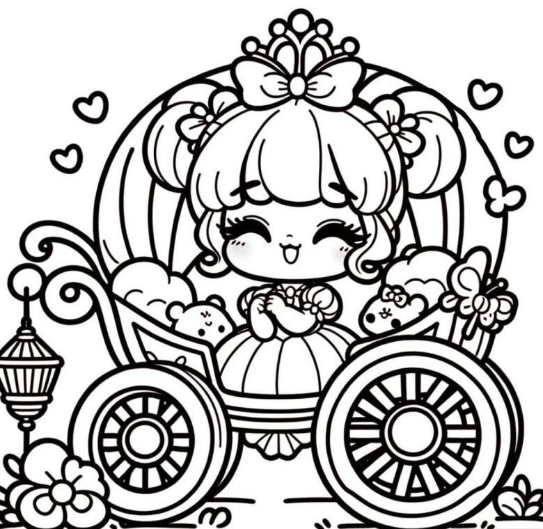 Tranh tô màu búp bê xinh đẹp và các món đồ chơi yêu thích cho bé gái - 5