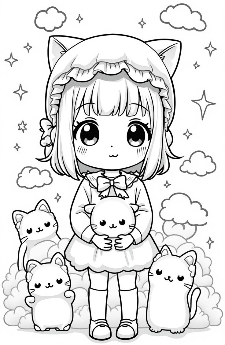 Tranh tô màu búp bê xinh đẹp và các món đồ chơi yêu thích cho bé gái - 7