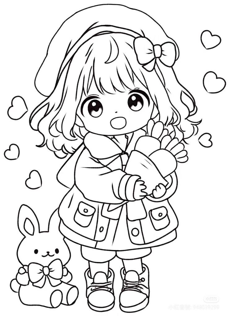 Tranh tô màu búp bê xinh đẹp và các món đồ chơi yêu thích cho bé gái - 8