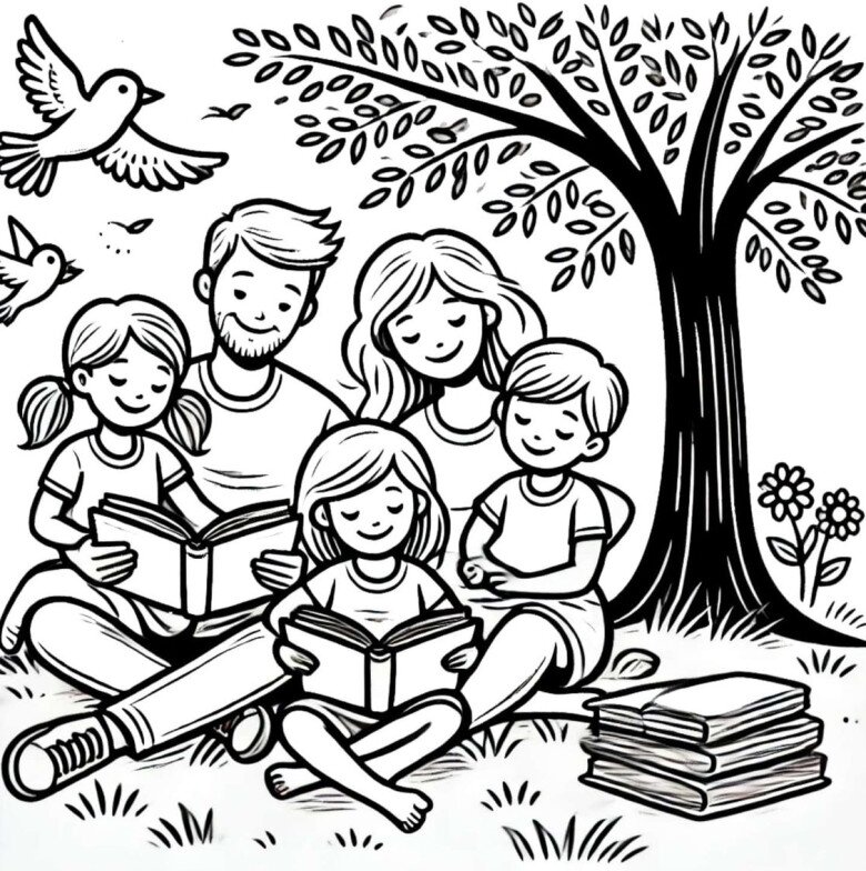 Bé tô màu tranh gia đình tặng bố mẹ ngày Vu Lan báo hiếu - 9