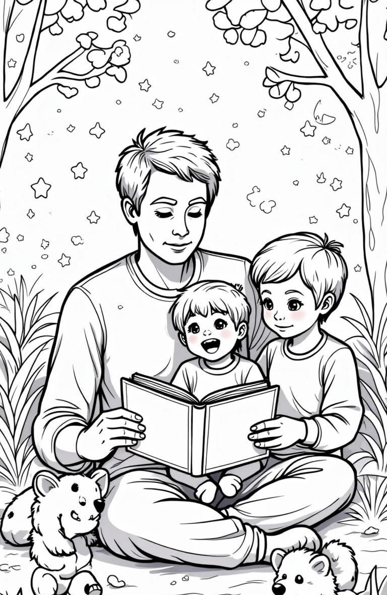 Bé tô màu tranh gia đình tặng bố mẹ ngày Vu Lan báo hiếu - 10