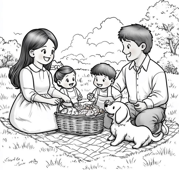 Bé tô màu tranh gia đình tặng bố mẹ ngày Vu Lan báo hiếu - 13