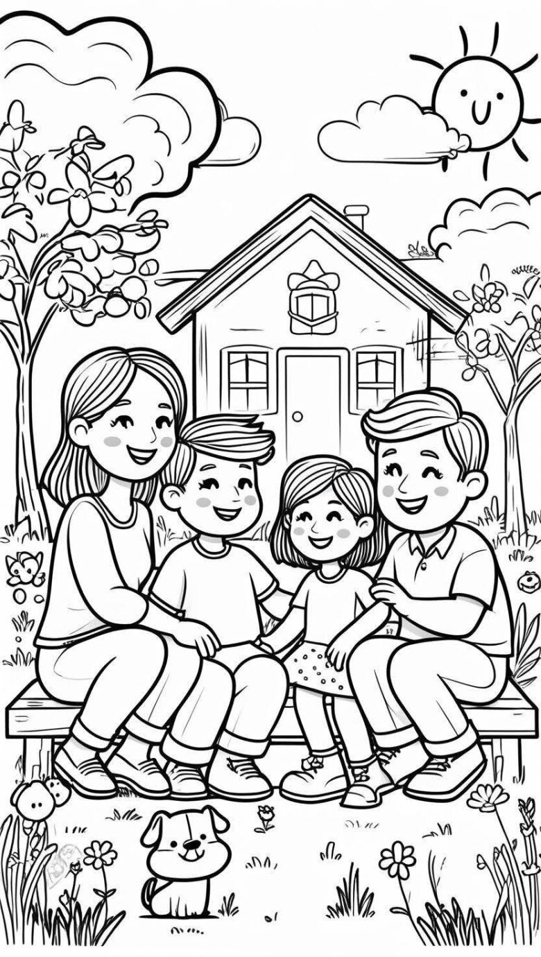 Bé tô màu tranh gia đình tặng bố mẹ ngày Vu Lan báo hiếu - 19
