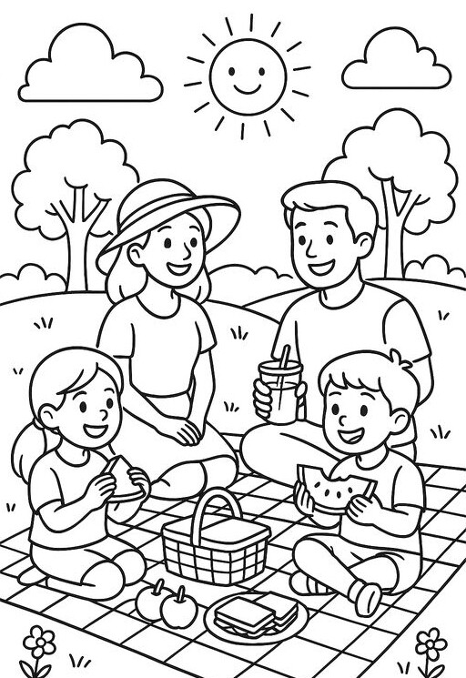 Bé tô màu tranh gia đình tặng bố mẹ ngày Vu Lan báo hiếu - 5