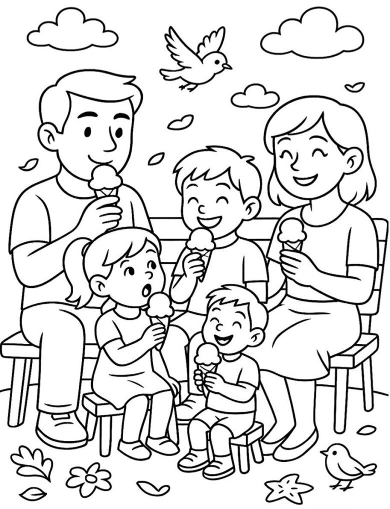 Bé tô màu tranh gia đình tặng bố mẹ ngày Vu Lan báo hiếu - 6