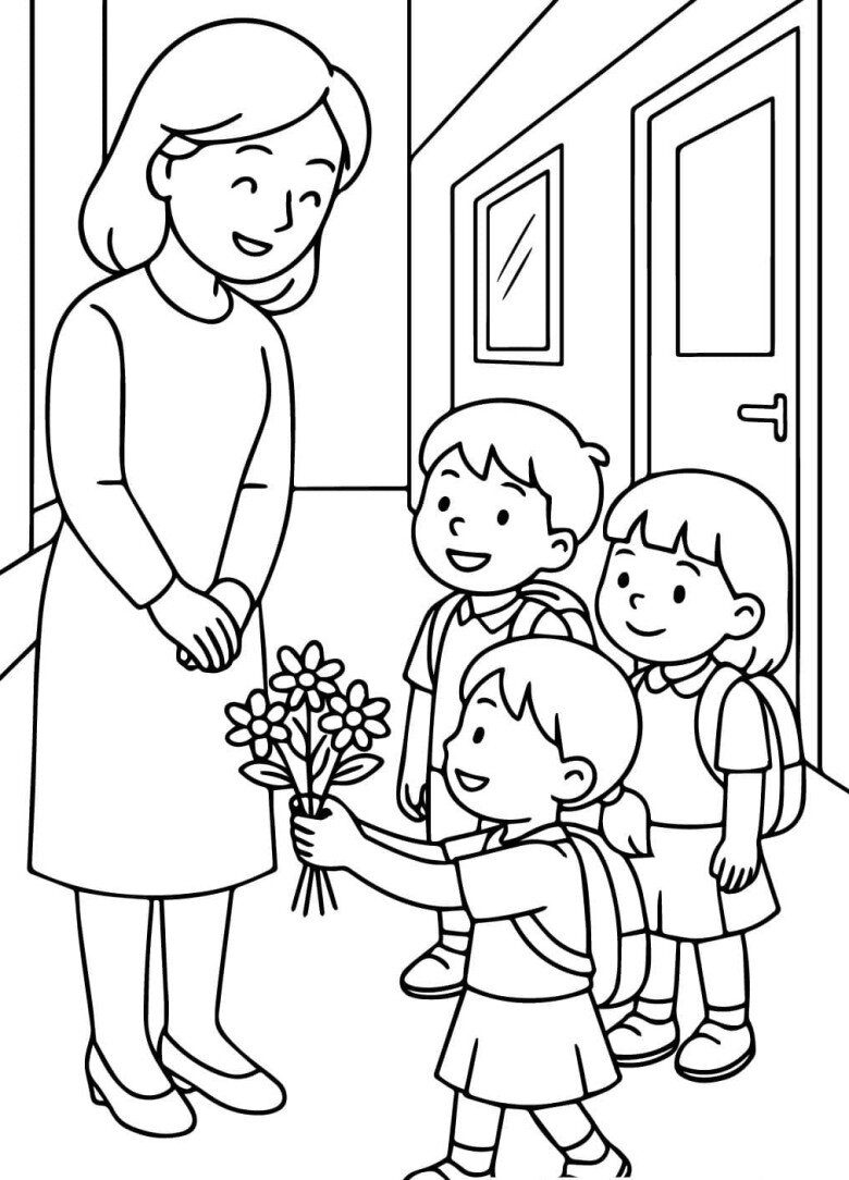 Tranh tô màu trường học, giúp bé hào hứng làm quen năm học mới - 10