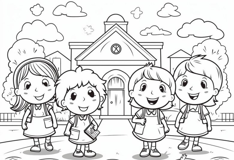 Tranh tô màu trường học, giúp bé hào hứng làm quen năm học mới - 13